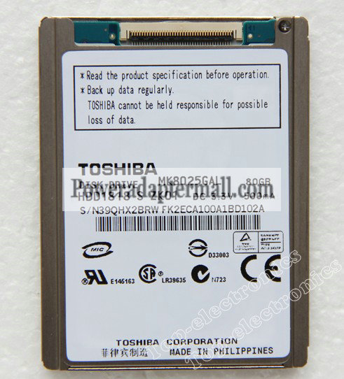 1.8"TOSHIBA 80GB MK8025GAL For DELL XT/D430/D420 Mini 12 1210